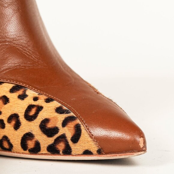 Malone Souliers Jordan Handmade Cheetah Brown Calfskin Booties - Picture 7 of 10